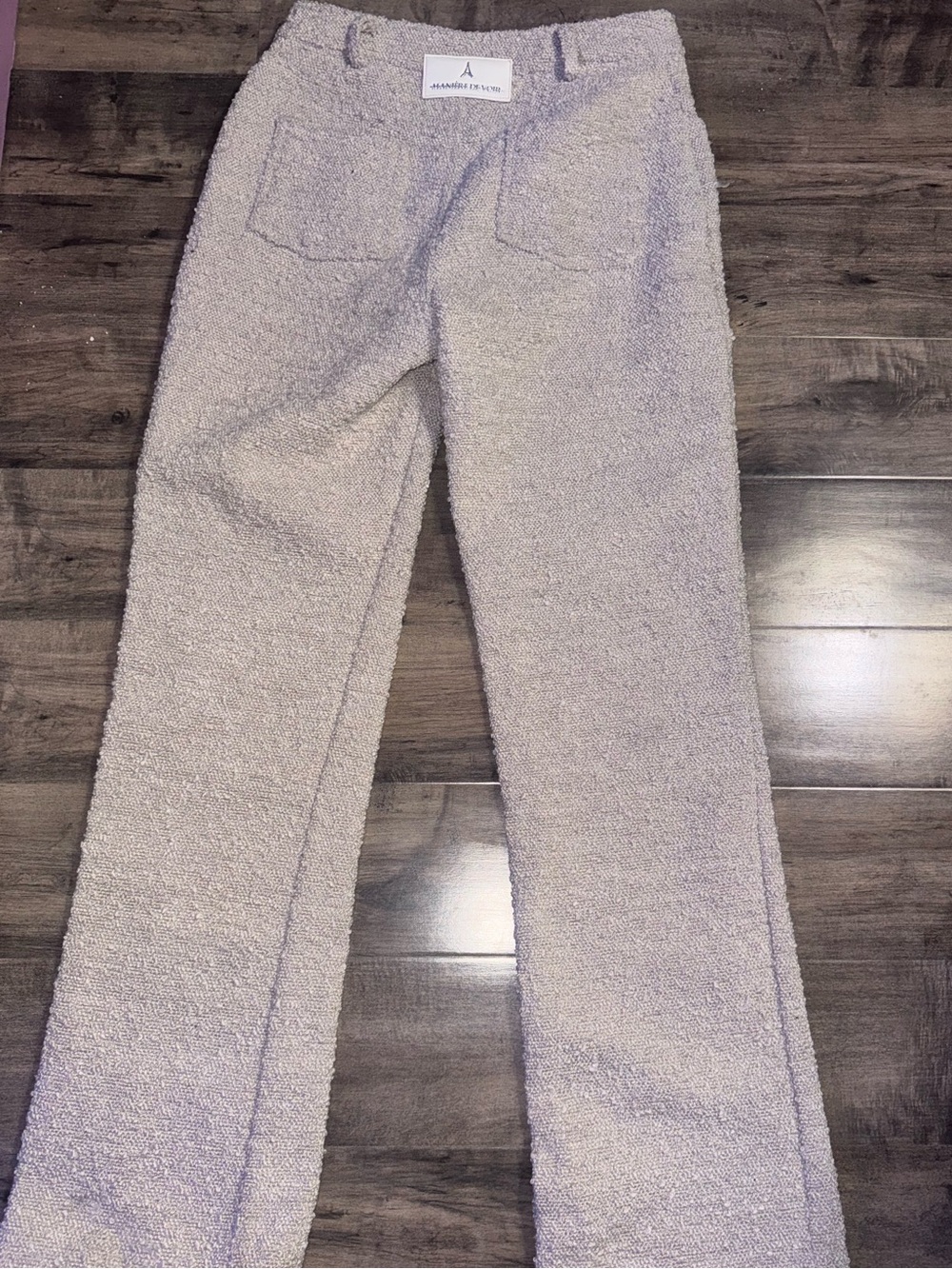 Manière De Voir Bouclé Wide Leg Trousers Cream Tweed Old Money UK 6 US 2 - Picture 3 of 10